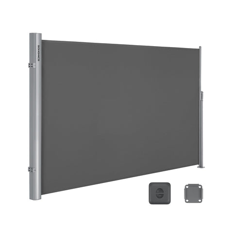 Rootz Privacybescherming Zijluifel - Terrasschaduw - Balkonscherm - Aluminiumlegering - UV-bescherming - Gebruik binnen en buiten - 160 cm x 400 cm