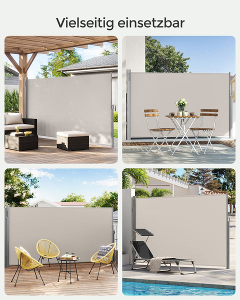 Rootz Elegant Privacy Screen on the Terrace and Balcony - Side Awning - Outdoor Shade - Wind Protection - 280gsm Polyester - 200cm x 300cm x 60cm