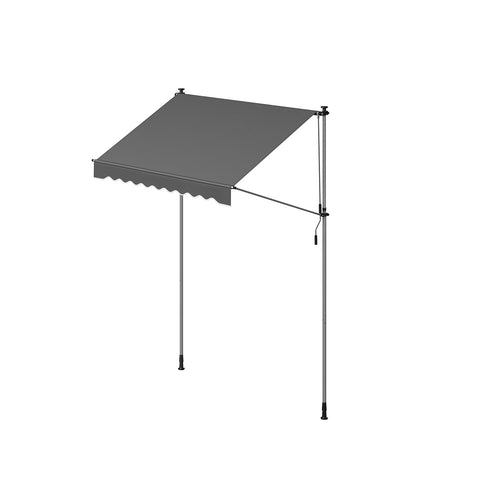 Rootz Clamp Awning - Anthracite Sunshade - Retractable Shade - Outdoor Shelter - 350cm x 120cm - Adjustable Height - Lightweight - Portable