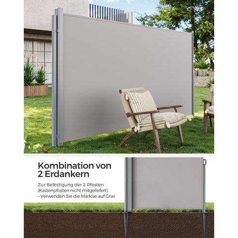 Rootz Grijze metalen grondankerset - Stake Kit - Heavy Duty - Roestbestendig - Eenvoudige installatie - 9cm x 9cm x 46cm