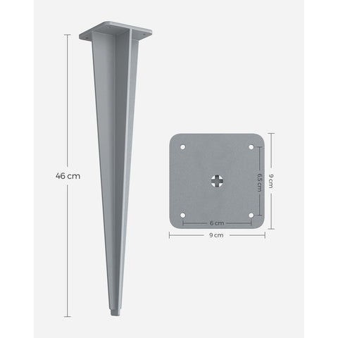 Rootz Ground Anchor for Side Awning Posts - Tent Peg - Metal Stake - Powder-Coated - 9cm x 9cm x 46cm - Lightweight - Gray - 1.3kg