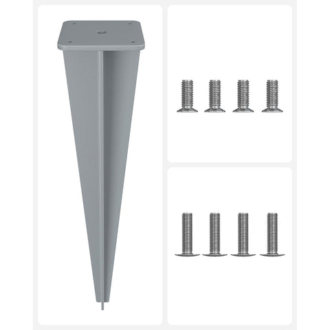 Rootz Grijze metalen grondankerset - Stake Kit - Heavy Duty - Roestbestendig - Eenvoudige installatie - 9cm x 9cm x 46cm