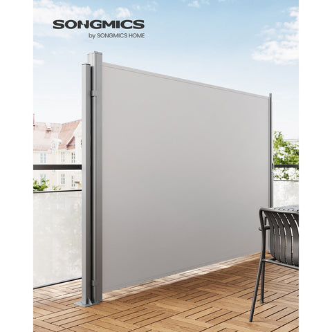 Rootz Grijze metalen zijluifelpaal - Buitenluifelpaal - Zonneschermstandaard - Gepoedercoat - Lichtgewicht - Eenvoudig te monteren - 11,5 cm x 11,5 cm x 152 cm