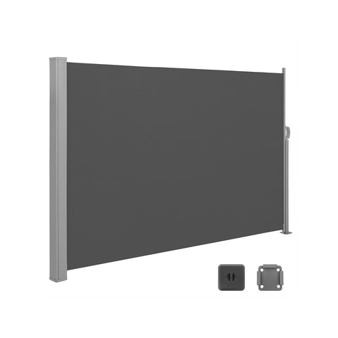 Rootz Zijluifel - Buitenluifel - Zonnescherm - Gepoedercoat staal - Polyesterstof - 160cm x 450cm - Antraciet