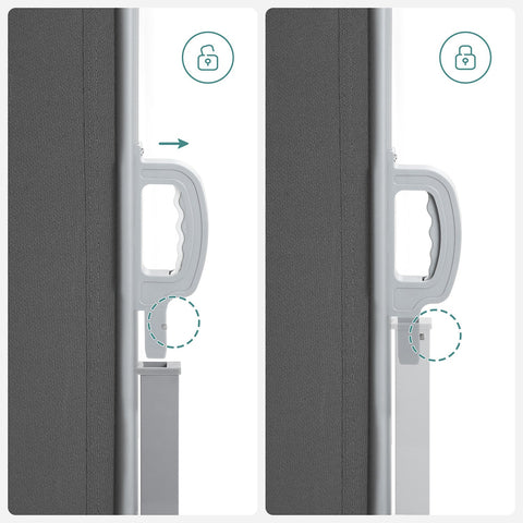 Rootz Zijluifel - Buitenluifel - Zonnescherm - Gepoedercoat staal - Polyesterstof - 160cm x 450cm - Antraciet