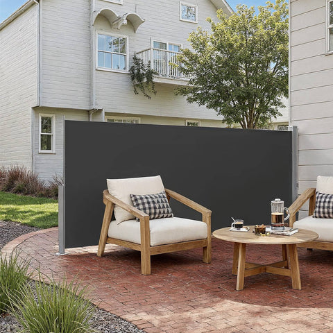 Rootz Extendable Side Awning - Rust Resistant - Retractable Canopy - Powder-Coated Steel - 300.1cm x 140.1cm