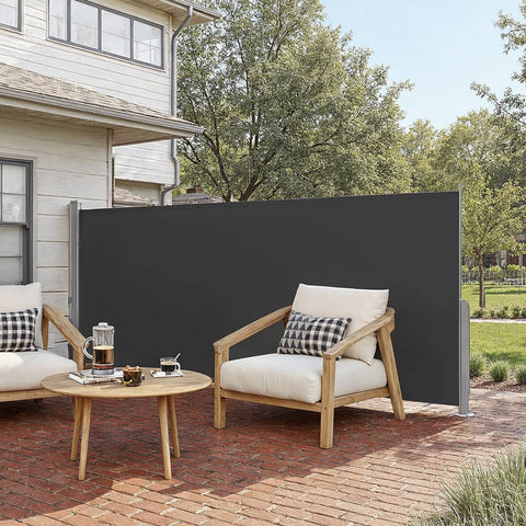 Rootz Extendable Side Awning - Rust Resistant - Retractable Canopy - Powder-Coated Steel - 300.1cm x 140.1cm