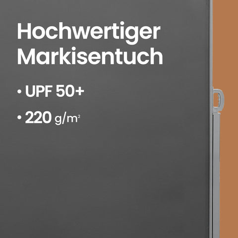 Rootz Side Awning - Extendable Sunshade - Privacy Screen - UV Protection - 160cm x 350cm