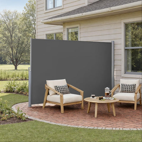 Rootz Aluminum Side Awning - Privacy Screen - Sun Shade - UV Protection - 200cm x 400cm - Ideal for Terrace & Balcony