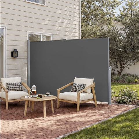 Rootz Aluminum Side Awning - Privacy Screen - Sun Shade - UV Protection - 200cm x 400cm - Ideal for Terrace & Balcony