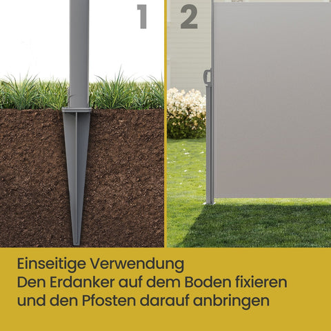 Rootz Earth Anchor - Soil Anchor - Erdnagel - Secure Awnings - 9 x 9 x 46 cm