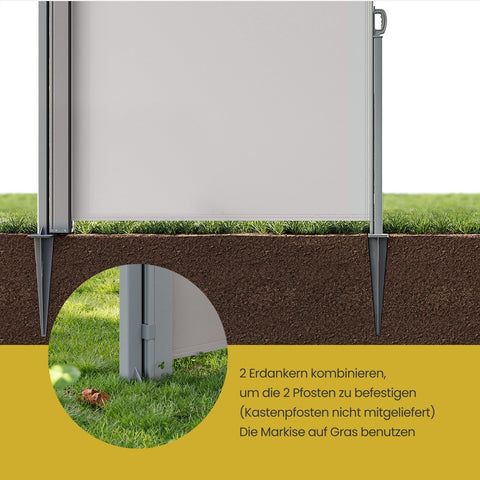 Rootz Earth Anchor - Soil Anchor - Erdnagel - Secure Awnings - 9 x 9 x 46 cm
