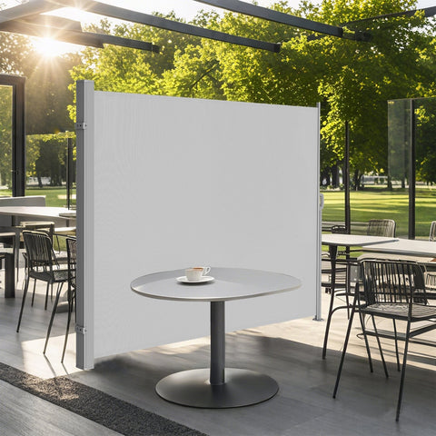 Rootz Side Awning - Extendable Patio Shade - Rust Resistant Sun Shield - Powder-Coated Steel - 200cm x 350cm