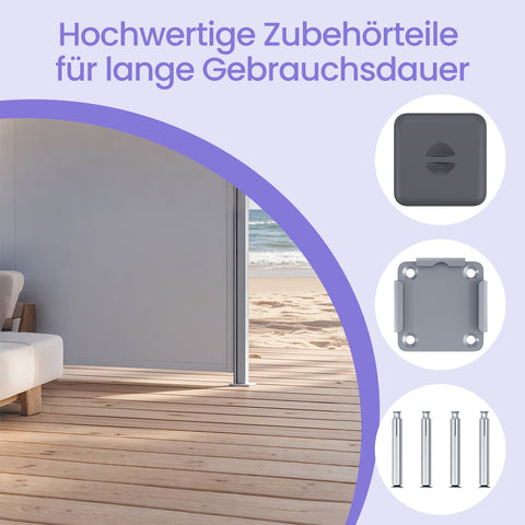 Rootz Side Awning - Extendable Patio Shade - Rust Resistant Sun Shield - Powder-Coated Steel - 200cm x 350cm