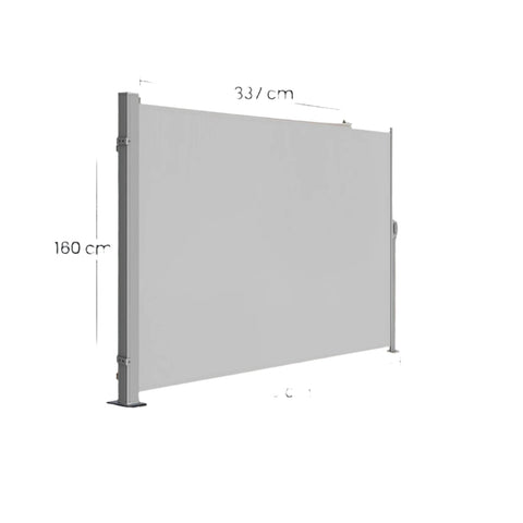 Rootz Side Awning - Extendable Shade - Sunshade - Rust Resistant - Powder-Coated Steel - 160cm x 350cm