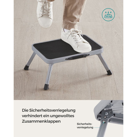 Rootz Gray Steel Folding Camping Chair - Beach Seat - Portable Chair - Heavy Duty Construction - Compact Design - Easy Assembly - 32cm x 44cm x 17.5cm