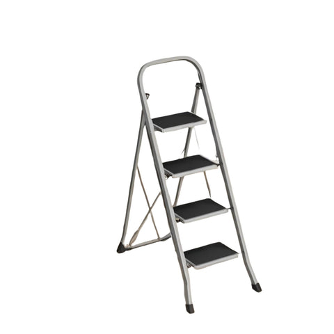 Rootz 4 Level Folding Ladder - Step Ladder - Foldable Ladder - Steel Strength - 89 x 45 x 127 cm