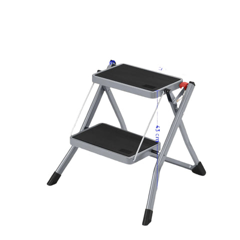 Rootz 2 Level Folding Step Ladder - Trade Conductor - High Stability - Non-Slip Steps - 50cm x 3.5cm x 55.5cm