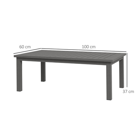 Rootz Coffee Table - Patio Table - Garden Table - Indoor/Outdoor Use - Corrosion Resistant Aluminum - 100cm x 60cm x 37cm