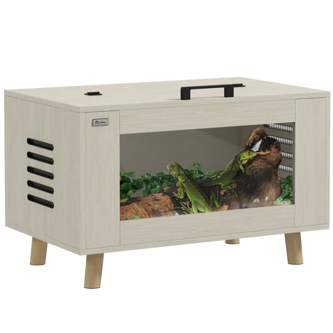 Rootz Reptile Box Terrarium - Vivarium - Kweekbox - Gemakkelijke toegang - Gezonde luchtstroom - Duidelijk zicht - 80 cm x 50 cm x 50 cm - Gehard glas