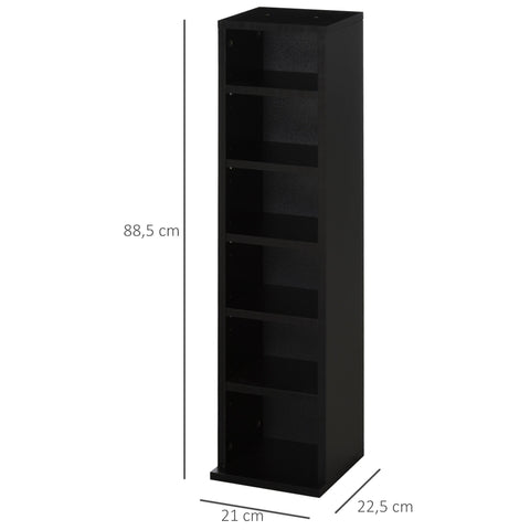 Rootz Set of 2 Column Shelves - DVD Storage Cabinet - CD Storage - 204 CD Capacity - Elegant Design - 21cm x 22.5cm x 88.5cm