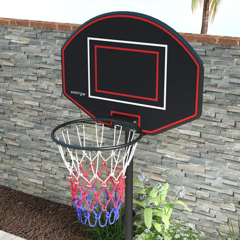 Rootz Basketball Stand - Adjustable Height Hoop - Heavy Duty Steel Frame - Mobile Basketball System - 1.7m to 2.3m Basket Height - 83cm x 2cm x 60cm Back Panel - Black