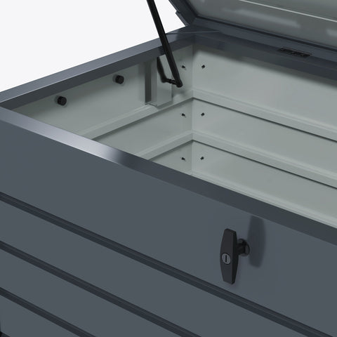 Rootz Outer Bearing Box - Storage Chest - Deck Box - Weatherproof & Lockable - Galvanized Steel - 120x62x66 cm