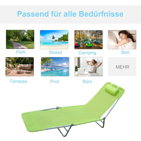 Rootz Ligstoel - Ligstoel - Ligstoel - Ultiem comfort - Lichtgewicht en opvouwbaar - Duurzaam stalen frame - 182 cm x 56 cm x 24,5 cm