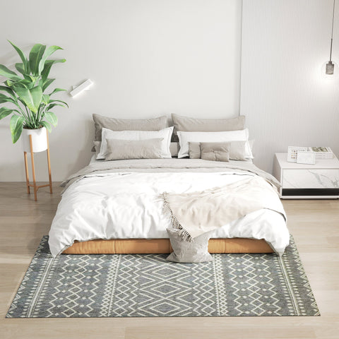 Rootz Indoor Outdoor Carpet - Boho Rug - Geometric Mat - Easy to Clean - 200cm x 140cm x 0.5cm