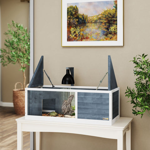 Rootz Turtle House - Reptile Enclosure - Terrarium - Easy Access - 120cm x 50cm x 40cm