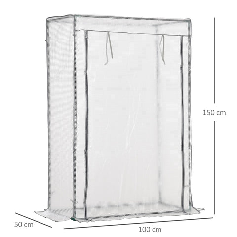 Rootz PE Grid Greenhouse - Winter Festival Foil - Plant Shelter - Steel Frame Strength - 101 x 50 x 150cm