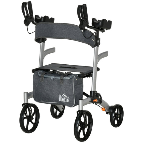 Rootz Loophulp met Zitje - Mobiliteitsrollator - Rollator - Lichtgewicht - Verstelbaar - Hoge Stabiliteit - 73cm x 64cm x 106-136cm