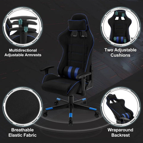 Rootz Ultimate Gaming Chair - Ergonomic Office Chair - Adjustable Computer Chair - Breathable Mesh Fabric - Superior Comfort - Flexible Design - Stylish Look - 67cm x 127-136.5cm x 67cm