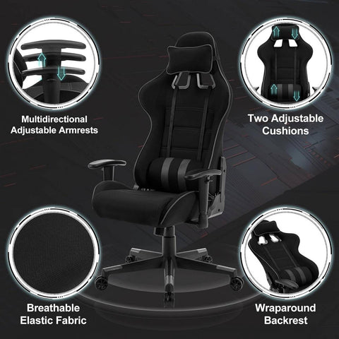 Rootz Ultimate Gaming Chair - Ergonomische bureaustoel - Ademende bureaustoel - Mesh stof - Verbeterde houdingsondersteuning - Verstelbaar ontwerp - Duurzame constructie - 67 cm x 127-136,5 cm x 67 cm