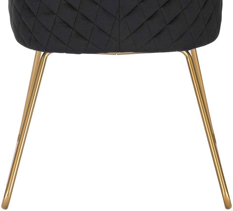 Rootz Velvet Dining Chairs - Golden Metal Legs - Elegant Seating - Comfortable, Durable, Easy Assembly - 43cm x 41cm x 76.5cm