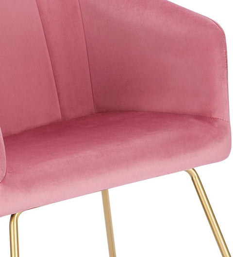 Rootz Set of 4 Velvet Dining Chairs - Upholstered Chairs - Golden Metal Legs - Elegant & Comfortable - Durable & Stable - 76.5cm x 43cm x 41cm