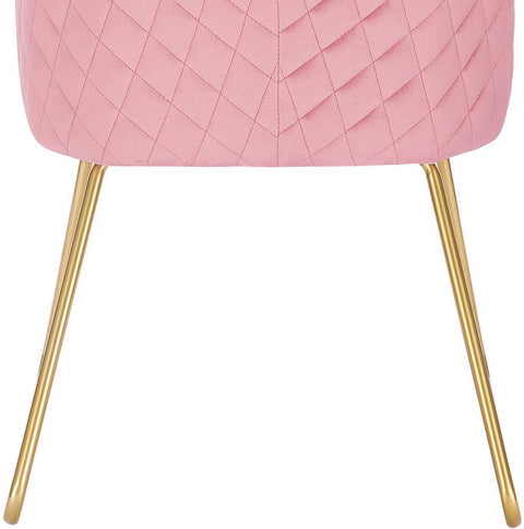 Rootz Set of 4 Velvet Dining Chairs - Upholstered Chairs - Golden Metal Legs - Elegant & Comfortable - Durable & Stable - 76.5cm x 43cm x 41cm