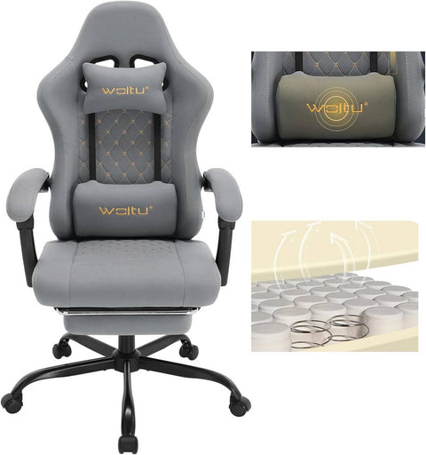 Rootz Massage Gaming Chair - Lumbar Support - Breathable Mesh - Ergonomic Design - 64cm x 127cm x 54cm