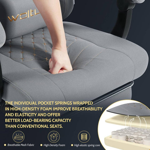 Rootz Massage Gaming Chair - Lumbar Support - Breathable Mesh - Ergonomic Design - 64cm x 127cm x 54cm