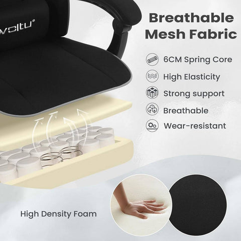 Rootz Gaming Chair - Office Chair - High Back Racing Chair - Mesh Cover - SGS Tested - 63.5cm x (117.5-125.5) x 60cm