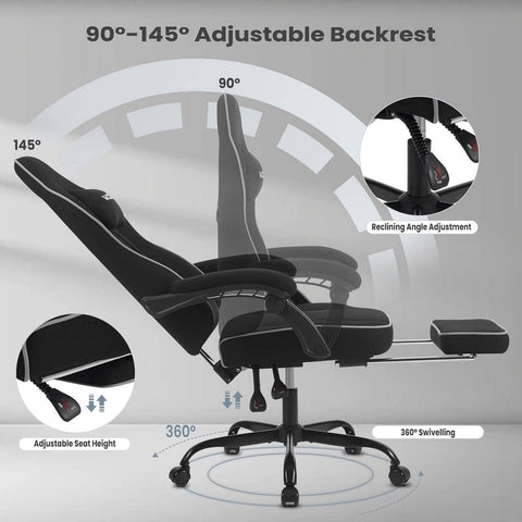 Rootz Gaming Chair - Office Chair - High Back Racing Chair - Mesh Cover - SGS Tested - 63.5cm x (117.5-125.5) x 60cm