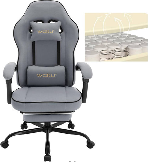 Rootz Gaming Chair - High Back Office Chair - Mesh Fabric - Wide Padded Seat - Ergonomic Design - 63.5cm x (117.5-125.5cm) x 60cm