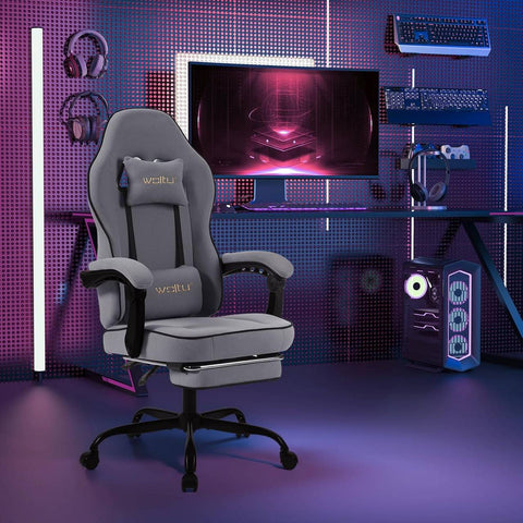Rootz Gaming Chair - High Back Office Chair - Mesh Fabric - Wide Padded Seat - Ergonomic Design - 63.5cm x (117.5-125.5cm) x 60cm