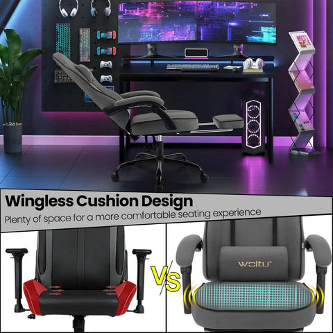 Rootz Ergonomic High Back Gaming Chair - Computer Chair - Office Desk Chair - Pocket Spring Seat - 63.5cm x 117.5cm x 60cm