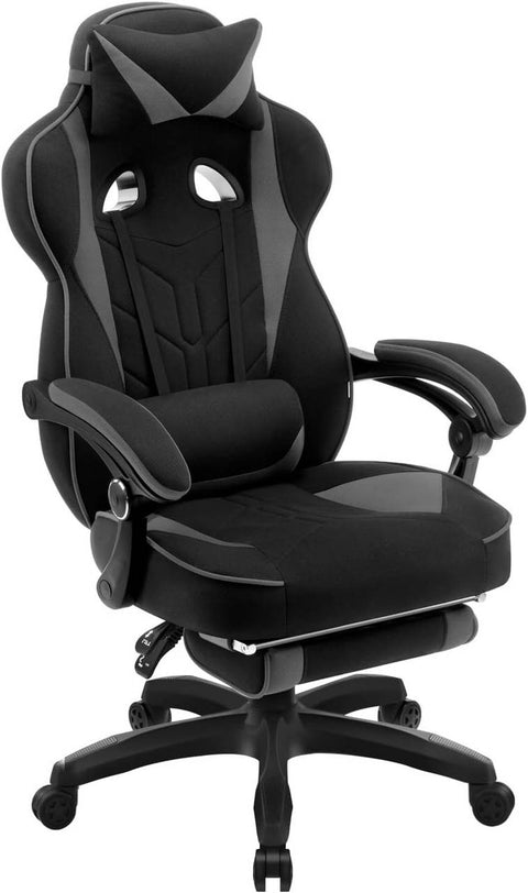 Rootz Gaming Chair - Office Chair - Ergonomic Chair - Breathable Elastic Fabric - Grey - Supports 150kg - Seat 55x51cm - Backrest Height 76.5cm