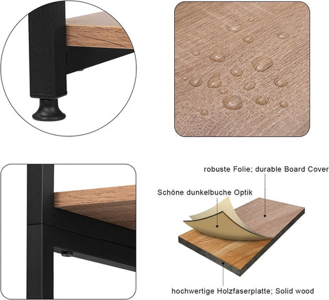 Rootz Clothes Rack - Metal Garment Rack - Open Wardrobe - Steel Clothing Hanger - MDF Shelving - 90cm x 40cm x 204.5cm