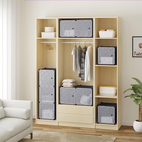 Rootz Modular 9 Cube Storage Shelf - Shoe Rack - Stackable Organizer - Space-saving - Waterproof - 35x35x35 cm