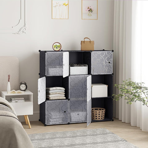 Rootz Modular 9 Cube Storage Shelf - Shoe Rack - Stackable Organizer - Space-saving - Waterproof - 35x35x35 cm