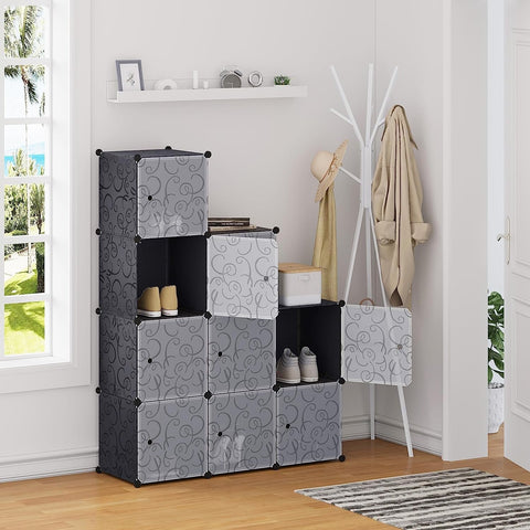 Rootz Modular 9 Cube Storage Shelf - Shoe Rack - Stackable Organizer - Space-saving - Waterproof - 35x35x35 cm