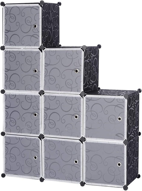 Rootz Modular 9 Cube Storage Shelf - Shoe Rack - Stackable Organizer - Space-saving - Waterproof - 35x35x35 cm